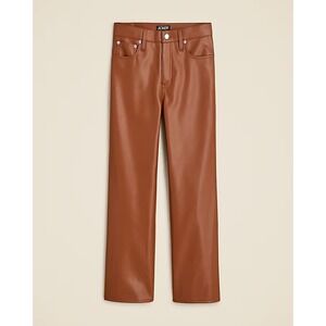 J.Crew Slim wide-leg pant in faux leather Brown‎ Sugar Size 33